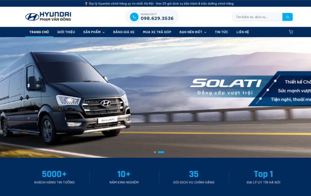 Hyundai Phạm Văn Đồng – website bán xe cho nhân viên tư vấn