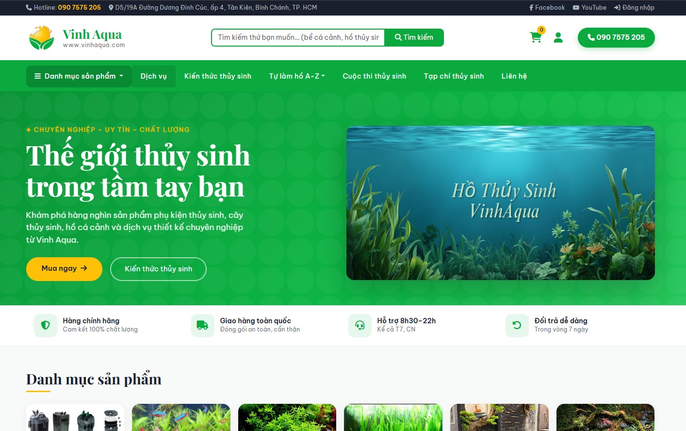 Vinh Aqua – website thủy sinh chuyên nghiệp