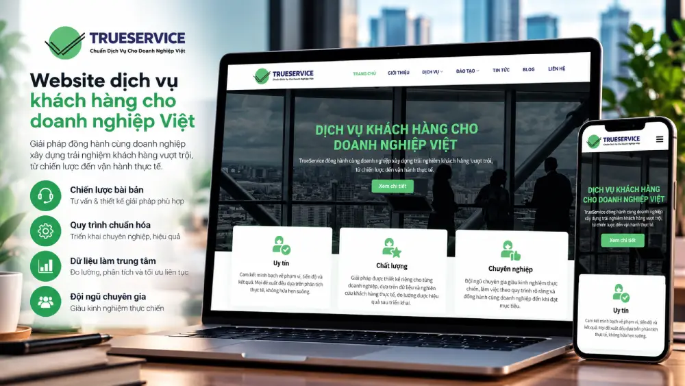 Thiết kế website tư vấn dịch vụ khách hàng TrueService