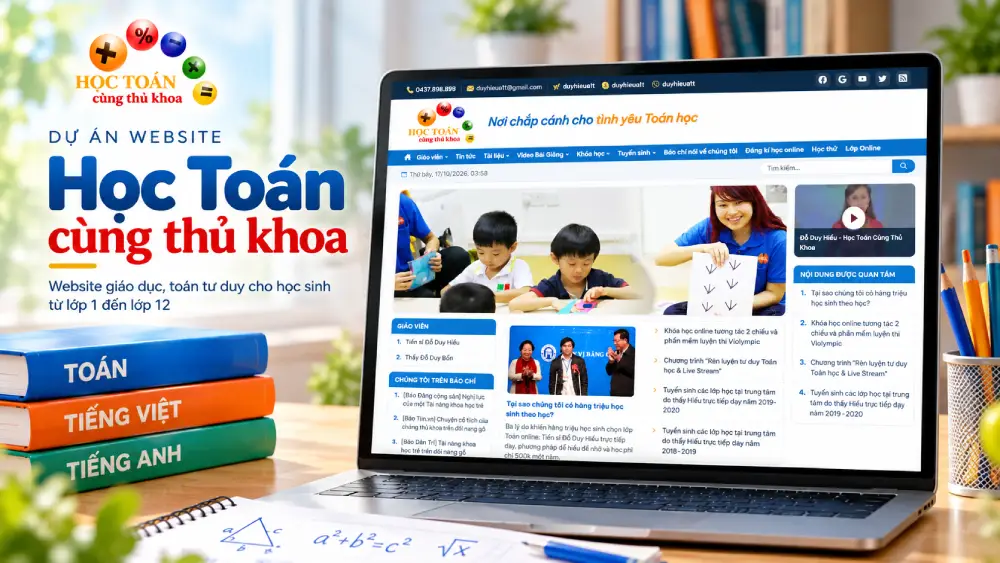 Thiết kế website Trung tâm Học Toán Cùng Thủ Khoa