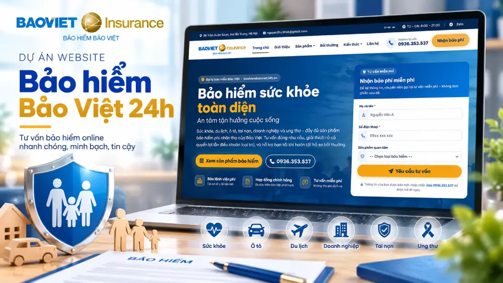 Thiết kế website Bảo Hiểm Bảo Việt 24H cho chuyên viên tư vấn bảo hiểm