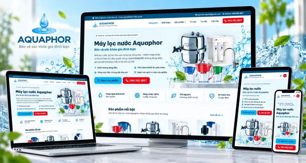 Thiết kế website đại lý máy lọc nước Aquaphor