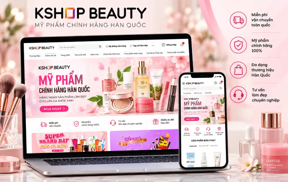 Thiết kế website mỹ phẩm KShop Beauty