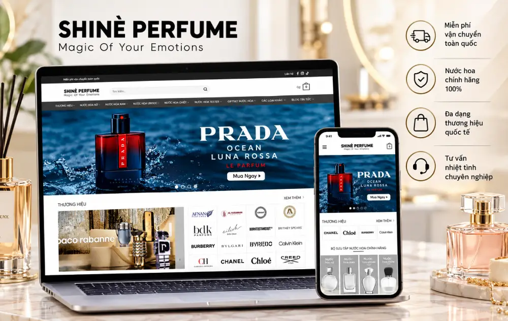 Thiết kế website nước hoa Shine Perfume